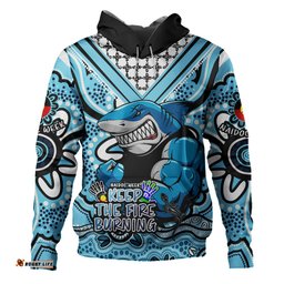 cronulla-sutherland sharks hoodie aboriginal inspired naidoc week custom for die hard fan supporters