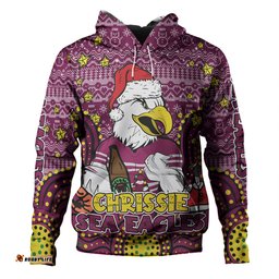 manly warringah sea eagles christmas custom hoodie - christmas knit patterns vintage jersey ugly hoodie