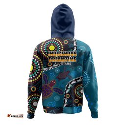 indigenous all stars custom hoodie - dreamtime turtles with indigenous cultures flag hoodie