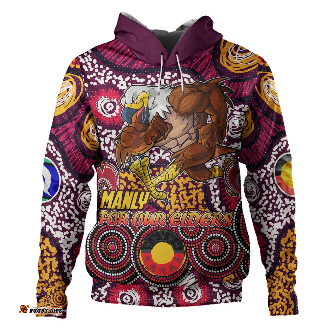 manly warringah sea eagles naidoc hoodie - custom for our elders hoodie