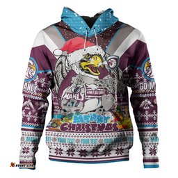 manly warringah sea eagles christmas custom hoodie - manly santa aussie big things hoodie
