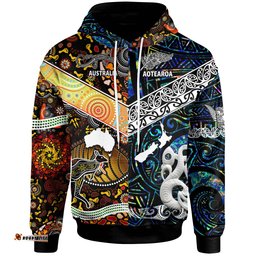 australia aboriginal inspired hoodie australia aotearoa with maori and aboriginal inspired culture hoodie
