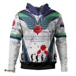 new zealand warriors anzac custom hoodie - we will remember them hoodie