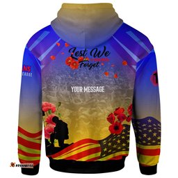 gold coast titans hoodie - custom gold coast titans remembrance day lest we forget poppies hoodie
