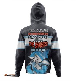 cronulla-sutherland sharks mother's day hoodie - screaming mom and crazy fan