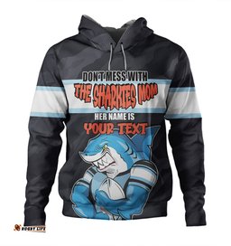 cronulla-sutherland sharks mother's day hoodie - screaming mom and crazy fan
