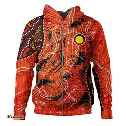 australia custom hoodie - aussies hunting with spear art