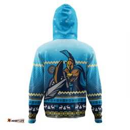 gold coast titans christmas custom hoodie - ugly xmas and aboriginal patterns for die hard fan hoodie