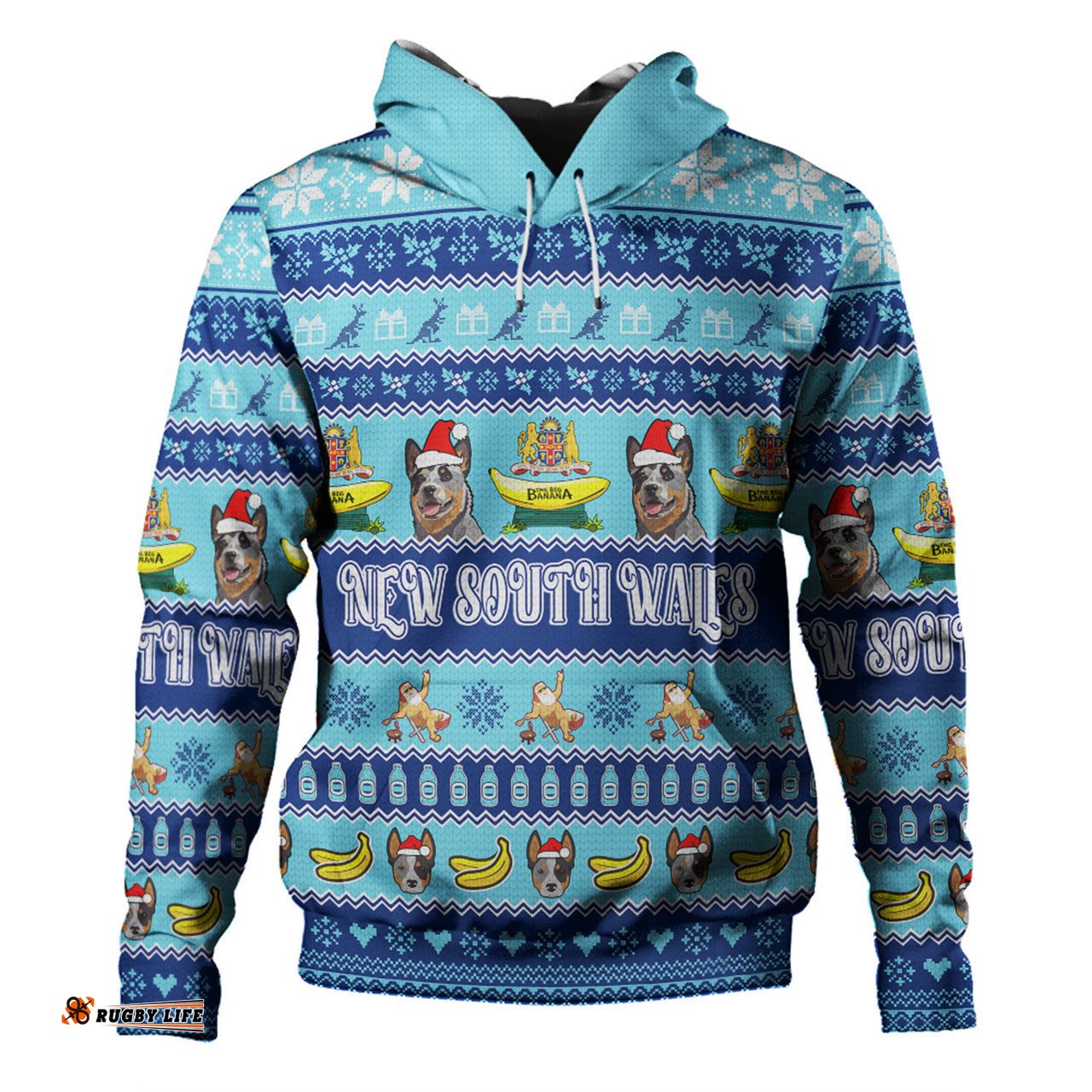 new south wales big things christmas custom hoodie - the big banana and blue heeler hoodie