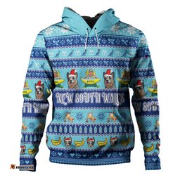 new south wales big things christmas custom hoodie - the big banana and blue heeler hoodie