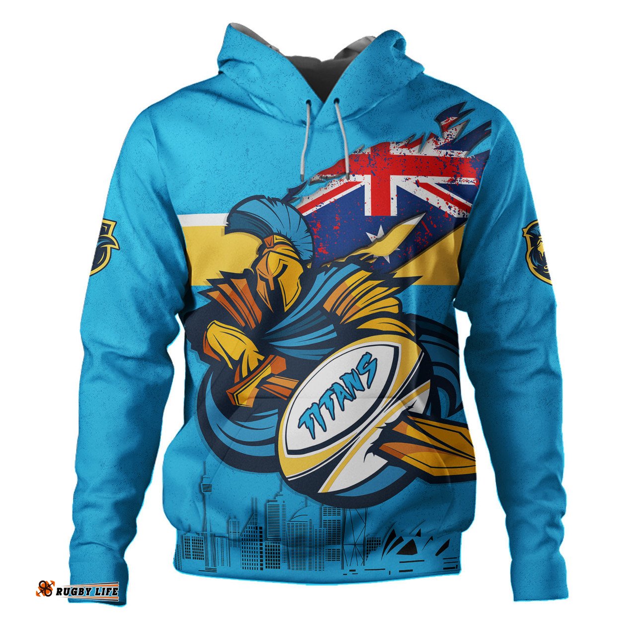 gold coast titans hoodie custom for die hard fan australia flag scratch style
