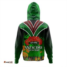 new zealand warriors anzac day custom hoodie - anzac day nz flag traditional maori patterns hoodie