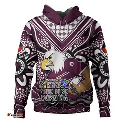 manly warringah sea eagles hoodie aboriginal inspired naidoc week custom for die hard fan supporters
