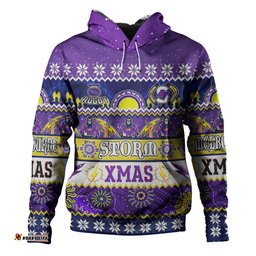 melbourne storm christmas aboriginal custom hoodie - indigenous knitted ugly xmas style hoodie