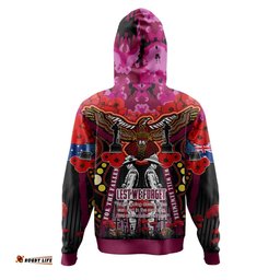 manly warringah sea eagles anzac custom hoodie - remembrance manly anzac day with poppy flower watercolour style