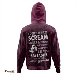 manly warringah sea eagles hoodie - scream with tropical patterns