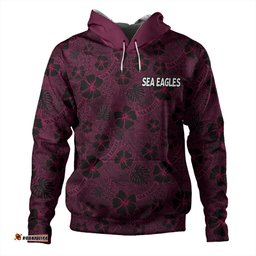 manly warringah sea eagles hoodie - scream with tropical patterns