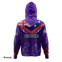 melbourne storm anzac custom hoodie - poppies flower aboriginal inspired melbourne storm hoodie