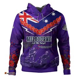 melbourne storm anzac custom hoodie - poppies flower aboriginal inspired melbourne storm hoodie