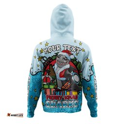cronulla-sutherland sharks christmas custom hoodie - merry christmas our beloved team with aboriginal dot art pattern hoodie