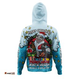 cronulla-sutherland sharks christmas custom hoodie - merry christmas our beloved team with aboriginal dot art pattern hoodie