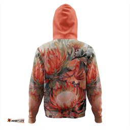 australia waratah hoodie - red orange waratah flowers art hoodie