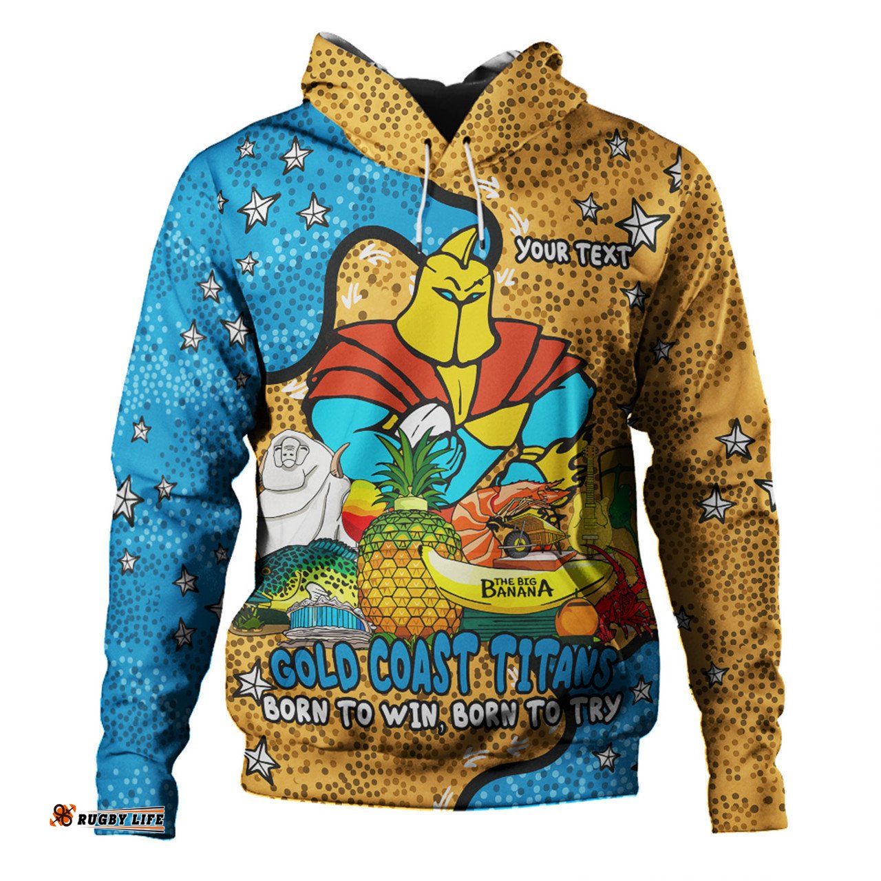 gold coast titans custom hoodie - australian big things hoodie