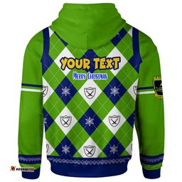 canberra raiders christmas hoodie - custom canberra raiders xmas argyle style hoodie