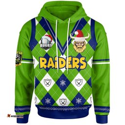 canberra raiders christmas hoodie - custom canberra raiders xmas argyle style hoodie