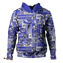 canterbury-bankstown bulldogs hoodie - team of us die hard fan supporters comic style
