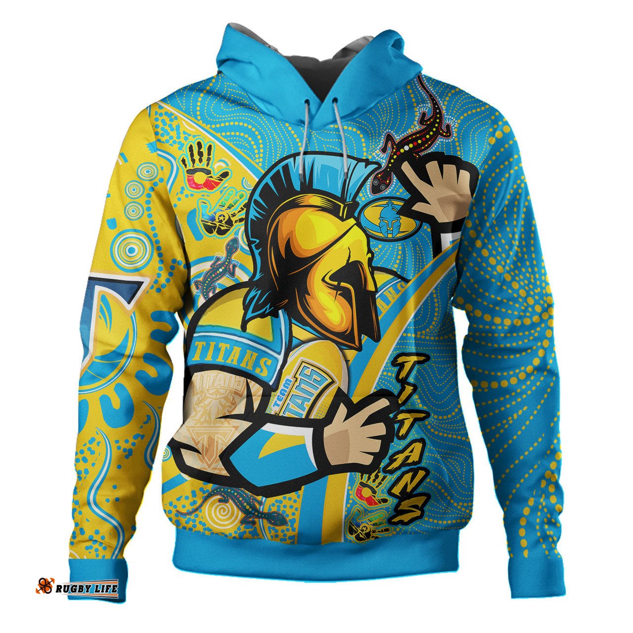 gold coast titans custom hoodie - titans pride with aussie indigenous culture hoodie