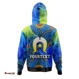 gold coast titans naidoc custom hoodie -naidoc week and torres strait island with aboriginal inspired dot painting style hoodie