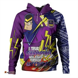 melbourne storm grand final hoodie - a true champion will fight through anything with polynesian patterns