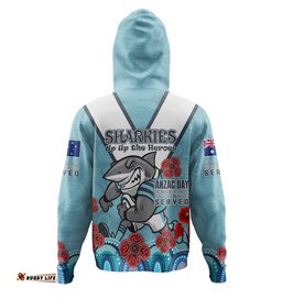 cronulla-sutherland sharks anzac custom hoodie - up up the heroes hoodie