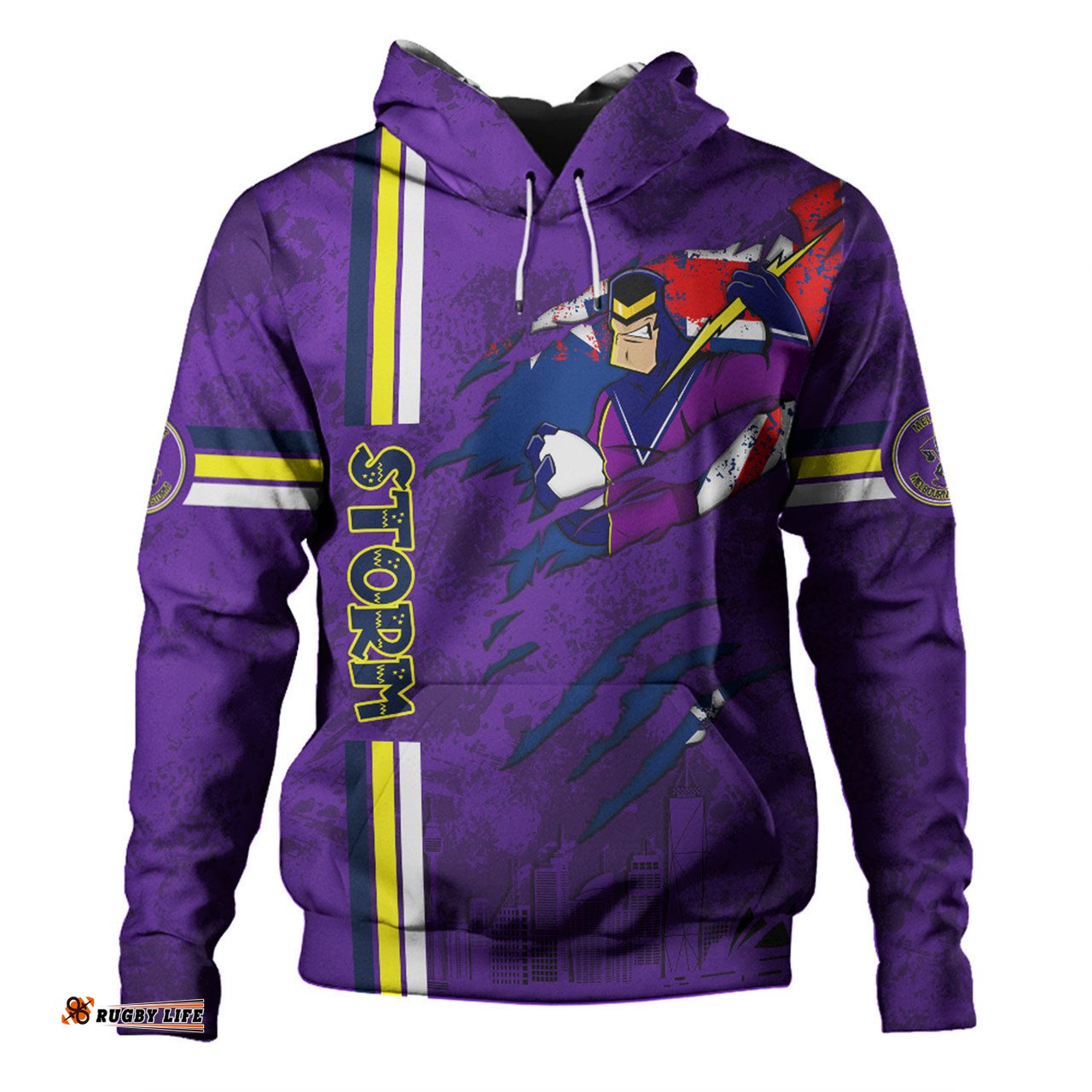 melbourne storm hoodie - happy australia day flag scratch style