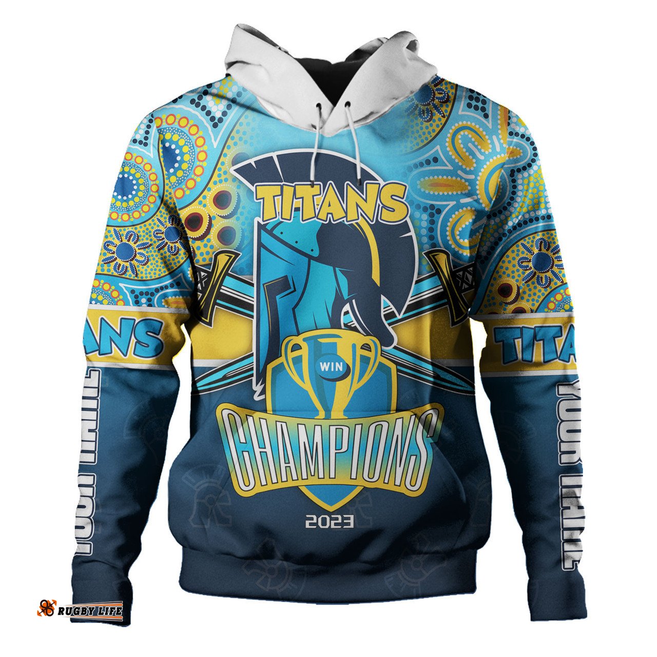 gold coast titans sport hoodie - custom talent win games but teamwork and intelligence win championships with aboriginal style