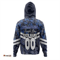canterbury-bankstown bulldogs hoodie - tropical patterns and dot painting eat sleep rugby repeat