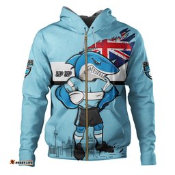 cronulla-sutherland sharks hoodie custom for die hard fan australia flag scratch style