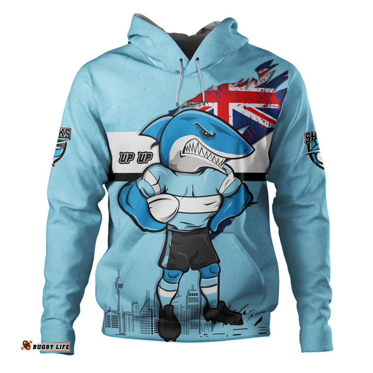 cronulla-sutherland sharks hoodie custom for die hard fan australia flag scratch style