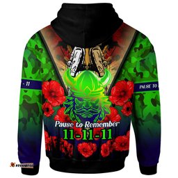 canberra raiders hoodie - custom remembrance day pause to remember hoodie