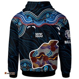 canterbury-bankstown bulldogs hoodie - custom canterbury-bankstown bulldogs ball with contemporary style of aboriginal inspired dot painting