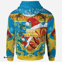 gold coast titans christmas hoodie - custom merry titans christmas indigenous hoodie