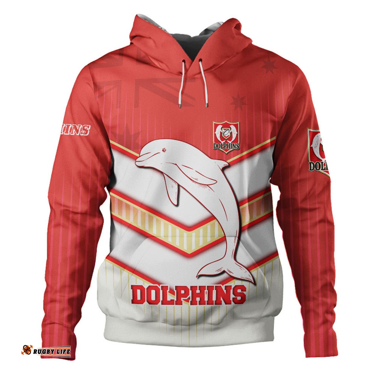 redcliffe dolphins hoodie - redcliffe dolphins macost with australia flag hoodie
