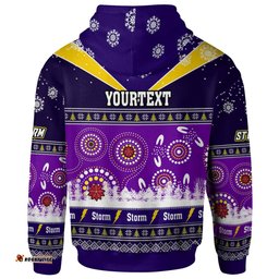 melbourne storm christmas hoodie - custom melbourne storm ugly christmas and aboriginal inspired patterns hoodie