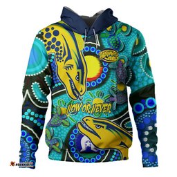 parramatta eels custom hoodie - parramatta eels now or never indigenous culture flag dot painting hoodie
