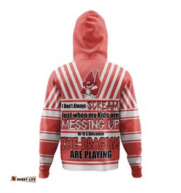 st. george illawarra dragons father's day hoodie - screaming dad and crazy fan