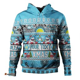 cronulla-sutherland sharks christmas aboriginal custom hoodie - indigenous knitted ugly xmas style hoodie