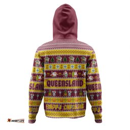 queensland christmas custom hoodie - happy chrissie ugly style hoodie