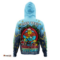 gold coast titans christmas custom hoodie - merry christmas our beloved team with aboriginal dot art pattern hoodie