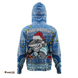 cronulla-sutherland sharks christmas custom hoodie - christmas knit patterns vintage jersey ugly hoodie